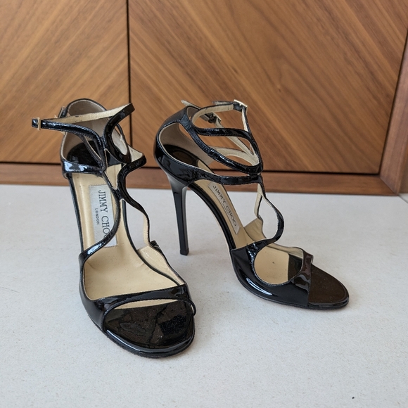 Jimmy Choo Black Patent Leather Lang 100 High-Heel - Picture 3 of 11